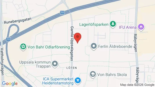 Lägenheter att hyra i Uppsala - kort over placeringen