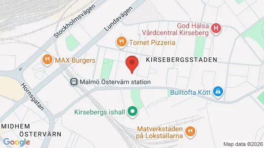 Lägenheter att hyra i Kirseberg - kort over placeringen