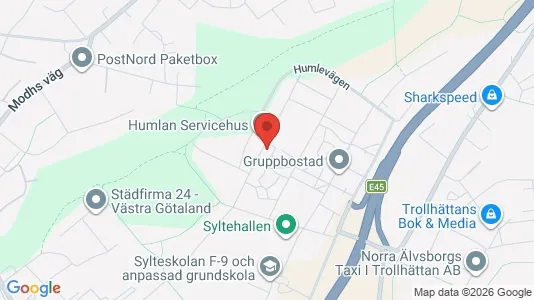 Lägenheter att hyra i Trollhättan - kort over placeringen