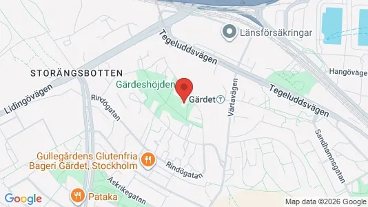 Lägenheter att hyra i Gärdet/Djurgården - kort over placeringen