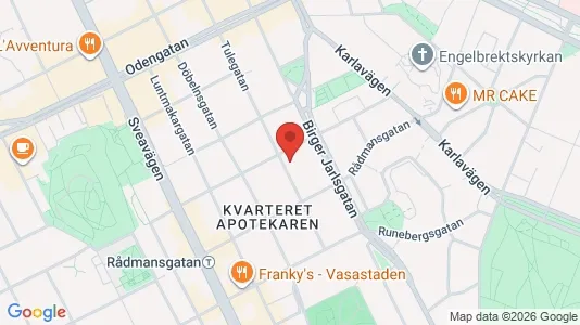 Lägenheter att hyra i Vasastan - kort over placeringen