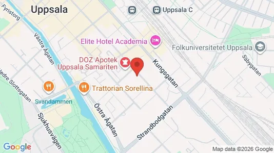 Lägenheter att hyra i Uppsala - kort over placeringen