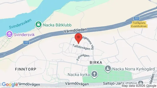 Lägenheter att hyra i Nacka - kort over placeringen