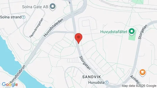 Lägenheter att hyra i Solna - kort over placeringen