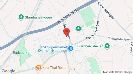 Lägenheter att hyra i Huddinge - kort over placeringen