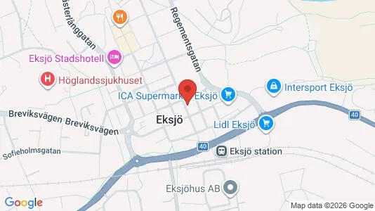 Lägenheter att hyra i Eksjö - kort over placeringen