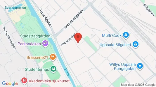 Lägenheter att hyra i Uppsala - kort over placeringen