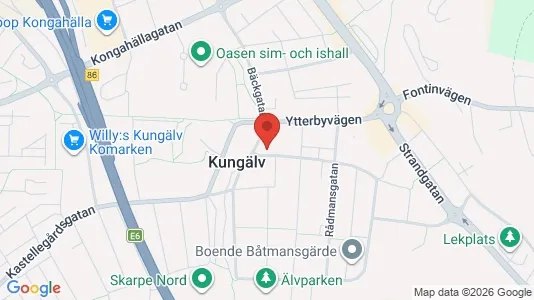 Lägenheter att hyra i Kungälv - kort over placeringen