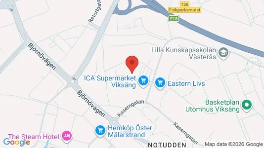 Lägenheter att hyra i Västerås - kort over placeringen
