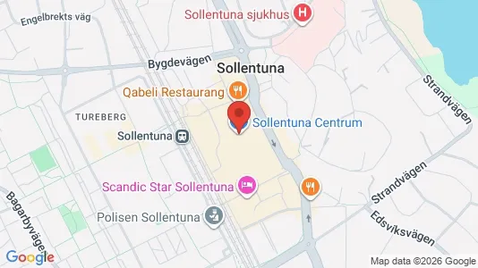 Lägenheter att hyra i Sollentuna - kort over placeringen