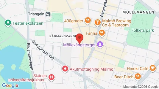 Lägenheter att hyra i Malmö Centrum - kort over placeringen