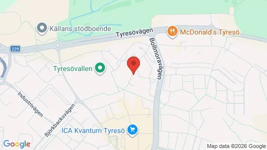 Lägenheter att hyra i Tyresö - kort over placeringen