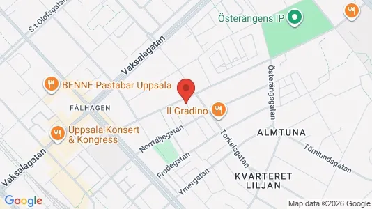 Lägenheter att hyra i Uppsala - kort over placeringen