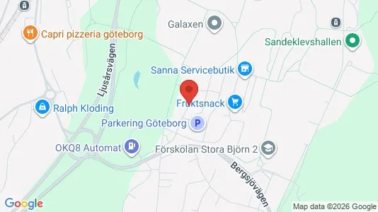 Lägenheter att hyra i Göteborg Östra - kort over placeringen