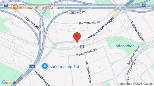 Lägenheter att hyra i Hammarbyhamnen - kort over placeringen