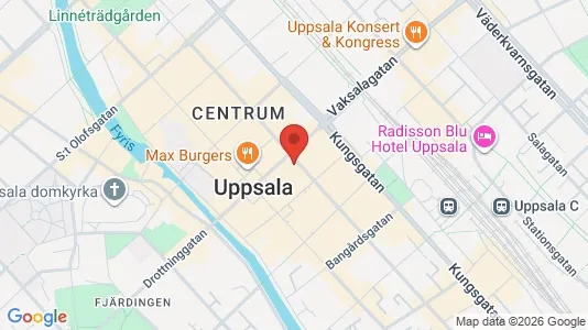 Lägenheter att hyra i Uppsala - kort over placeringen