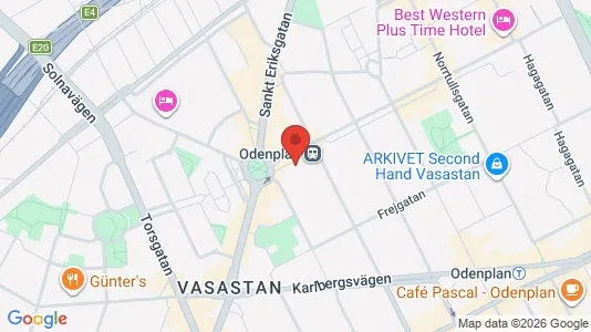 Lägenheter att hyra i Vasastan - kort over placeringen