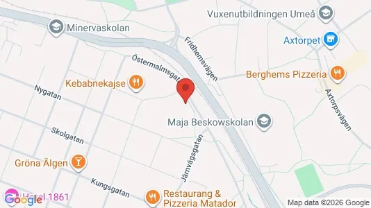 Lägenheter att hyra i Umeå - kort over placeringen