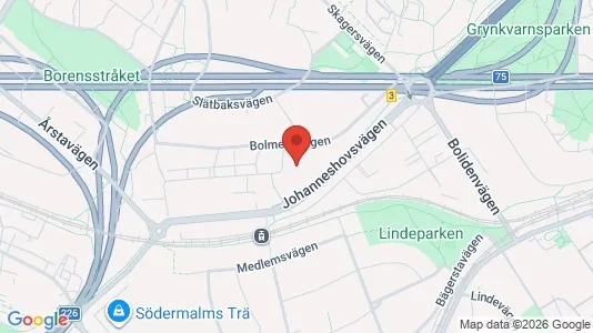 Lägenheter att hyra i Hammarbyhamnen - kort over placeringen