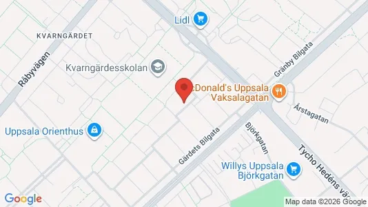 Lägenheter att hyra i Uppsala - kort over placeringen