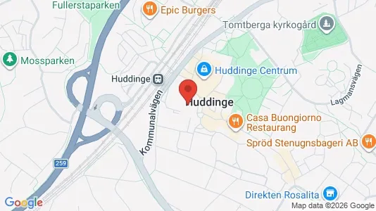 Lägenheter att hyra i Huddinge - kort over placeringen