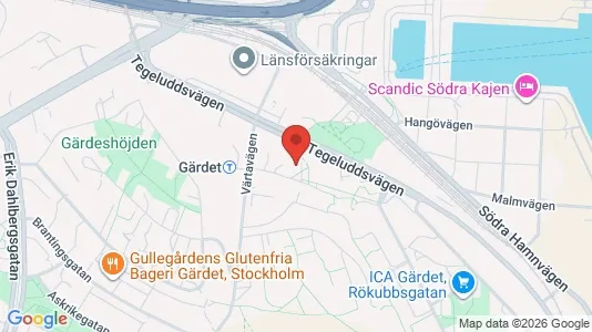 Lägenheter att hyra i Gärdet/Djurgården - kort over placeringen