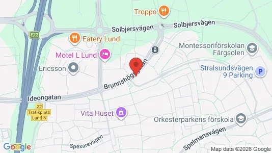 Lägenheter att hyra i Lund - kort over placeringen