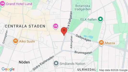 Lägenheter att hyra i Lund - kort over placeringen