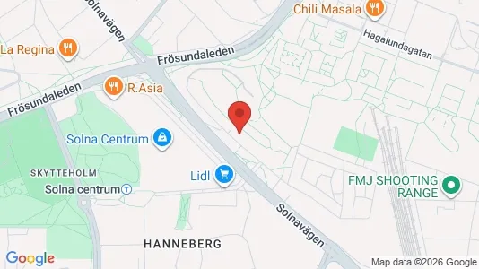 Lägenheter att hyra i Solna - kort over placeringen