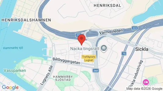Lägenheter att hyra i Hammarbyhamnen - kort over placeringen