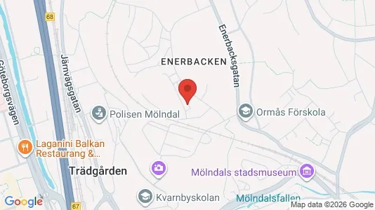 Lägenheter att hyra i Mölndal - kort over placeringen