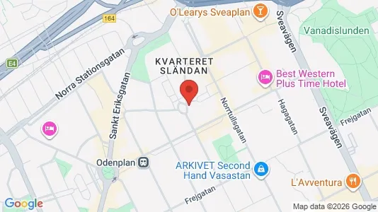 Lägenheter att hyra i Vasastan - kort over placeringen