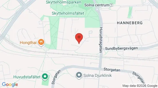 Lägenheter att hyra i Solna - kort over placeringen