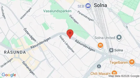 Lägenheter att hyra i Solna - kort over placeringen