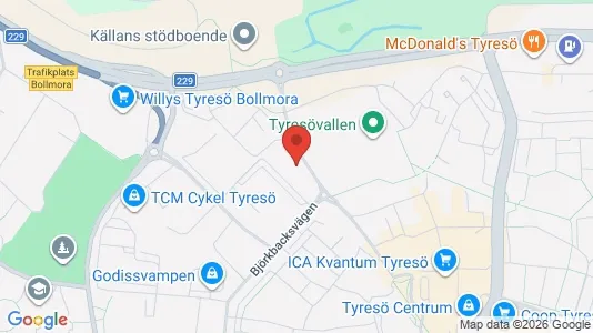 Lägenheter att hyra i Tyresö - kort over placeringen
