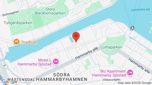 Lägenheter att hyra i Hammarbyhamnen - kort over placeringen