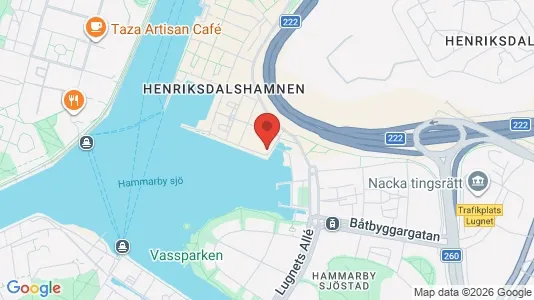 Lägenheter att hyra i Hammarbyhamnen - kort over placeringen