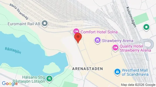 Lägenheter att hyra i Solna - kort over placeringen