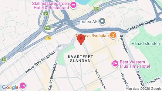 Lägenheter att hyra i Vasastan - kort over placeringen