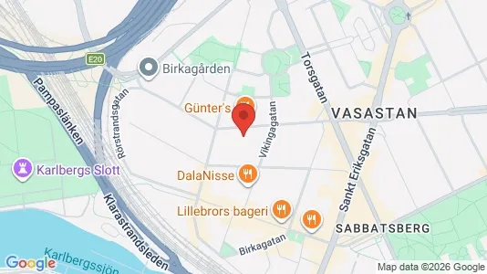 Lägenheter att hyra i Vasastan - kort over placeringen
