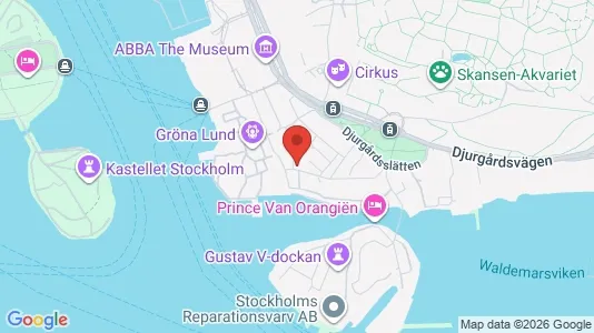 Lägenheter att hyra i Gärdet/Djurgården - kort over placeringen