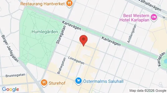 Lägenheter att hyra i Östermalm - kort over placeringen
