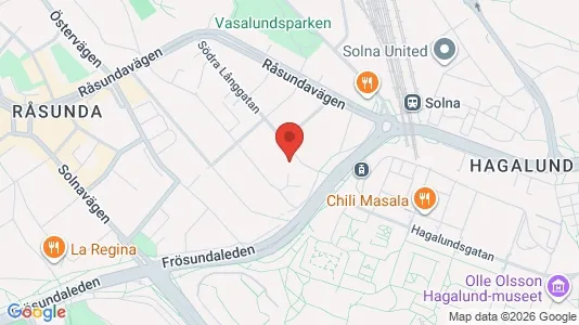 Lägenheter att hyra i Solna - kort over placeringen