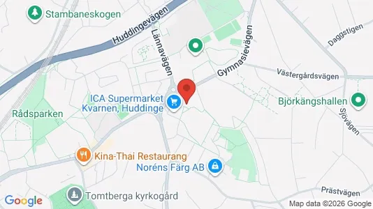 Lägenheter att hyra i Huddinge - kort over placeringen
