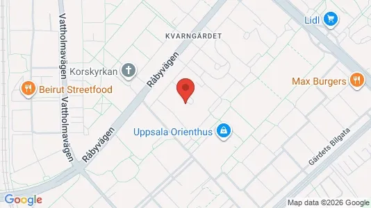 Lägenheter att hyra i Uppsala - kort over placeringen