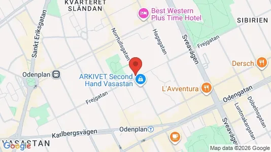 Lägenheter att hyra i Vasastan - kort over placeringen