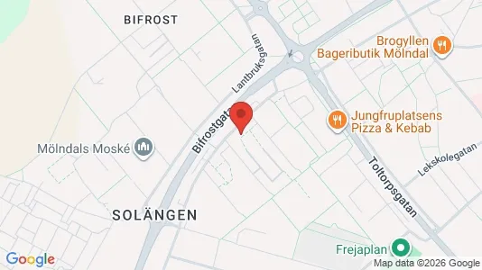 Lägenheter att hyra i Mölndal - kort over placeringen
