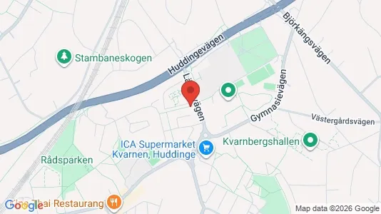 Lägenheter att hyra i Huddinge - kort over placeringen