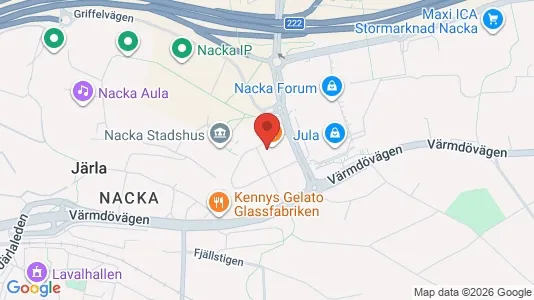 Lägenheter att hyra i Nacka - kort over placeringen