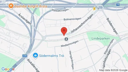Lägenheter att hyra i Hammarbyhamnen - kort over placeringen
